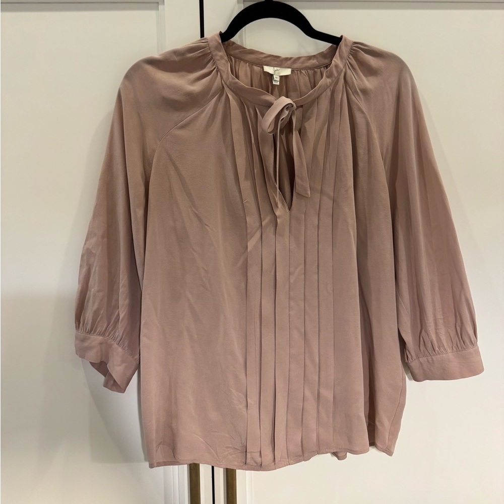 Joie Mauve Pleated Blouse